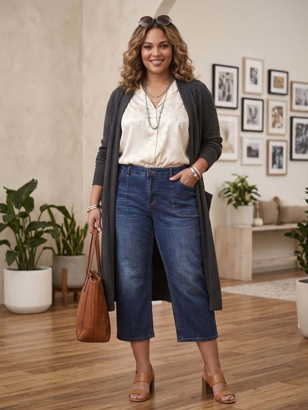 Lane Bryant Indigo Cropped Stretch Jeans